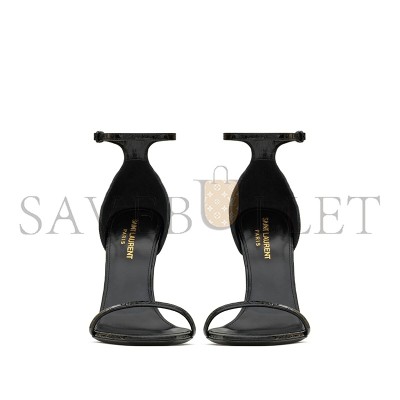 YSL OPYUM SANDALS IN CROCODILE-EMBOSSED LEATHER 557662AACST1000